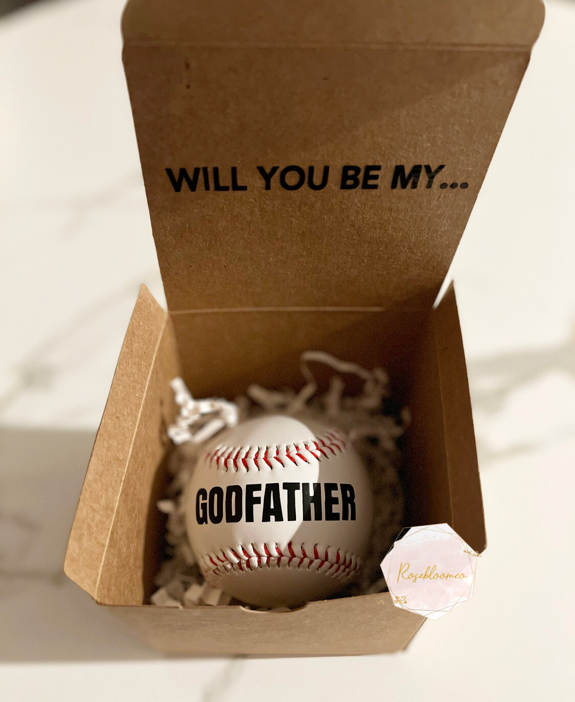 Baseball Theme Godfather Proposal Box