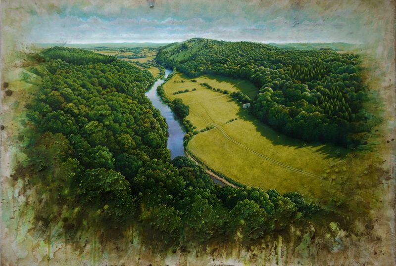 PRINT : Falcon&#39;s View, Symonds Yat viewpoint.