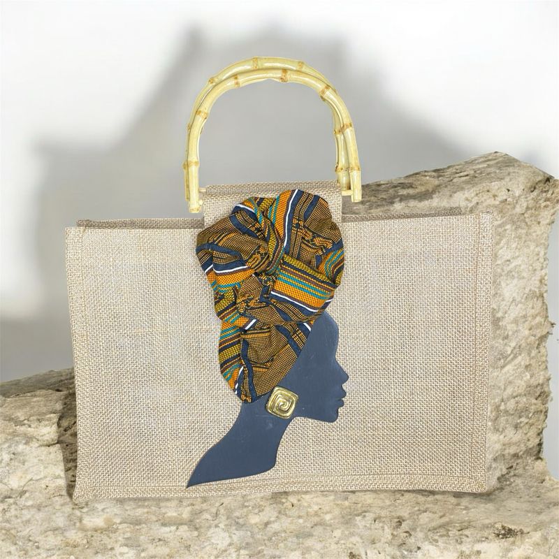 3D Art Tote Bags with Bamboo Handle.