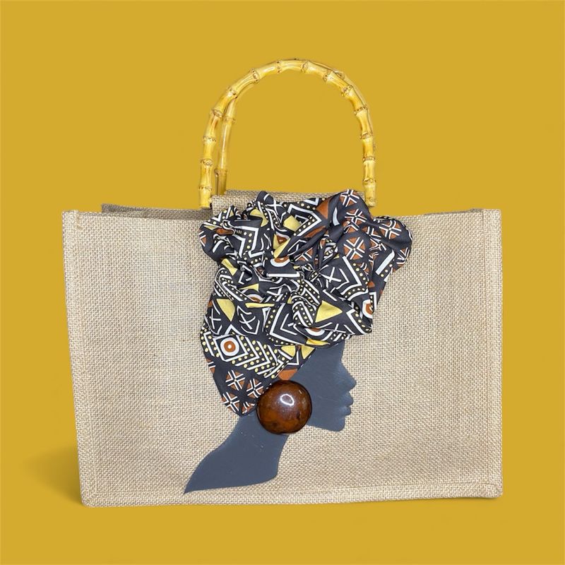 3D Art Tote Bags with Bamboo Handle.