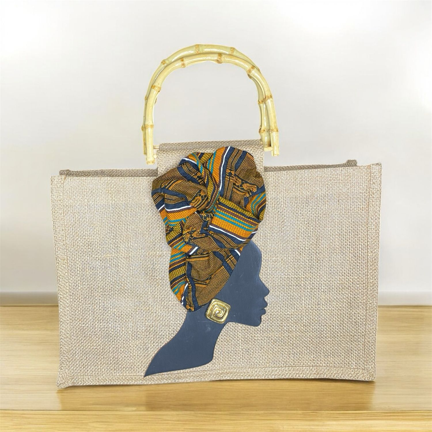 3D Art Tote Bags with Bamboo Handle.