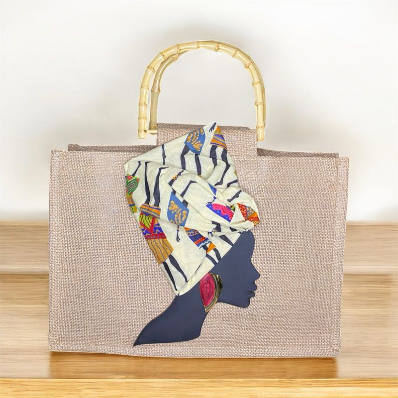 3D Art Tote Bags with Bamboo Handle.