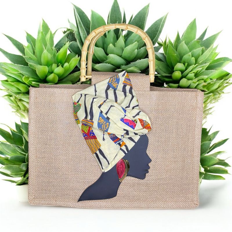 3D Art Tote Bags with Bamboo Handle.
