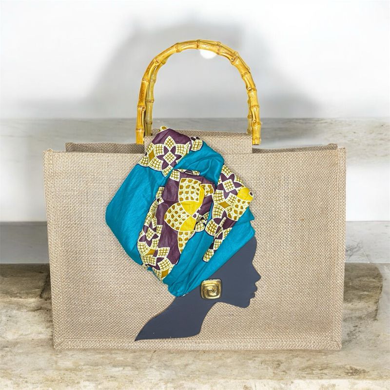 3D Art Tote Bags with Bamboo Handle.