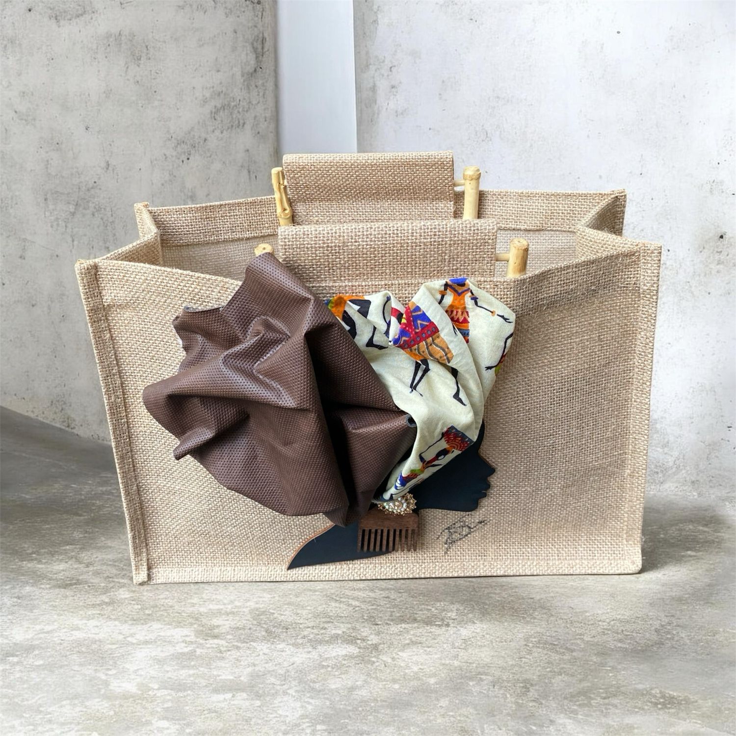 Afrocentric Burlap Totes