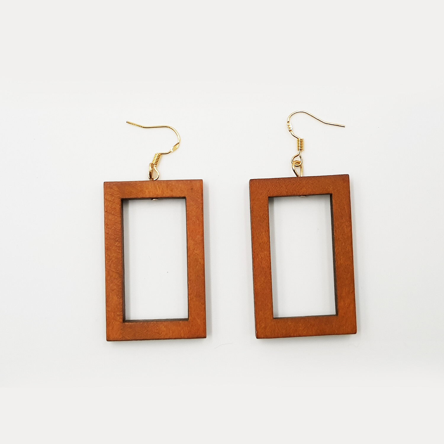 Naija Woodshop Drop Rectangular Earring
