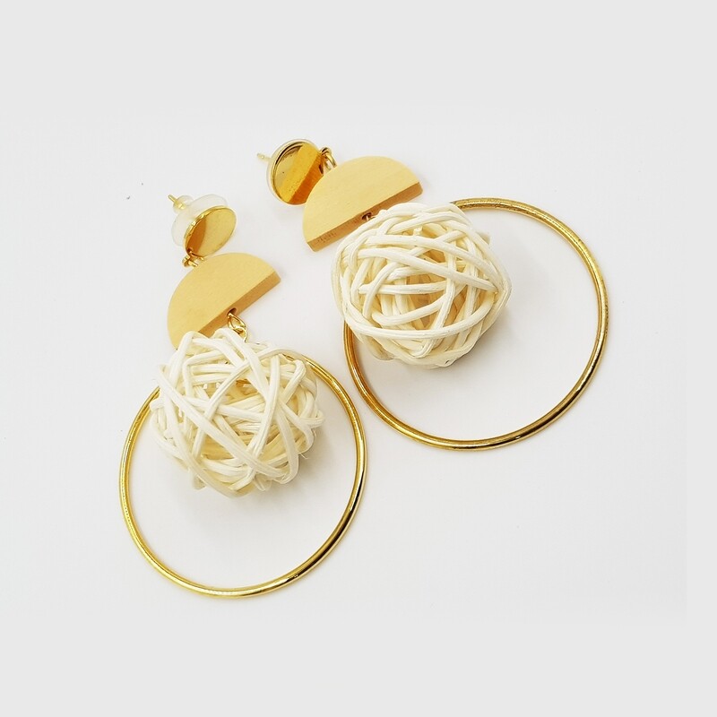 Naija Woodshop Dangle Wood Hoop Earrings