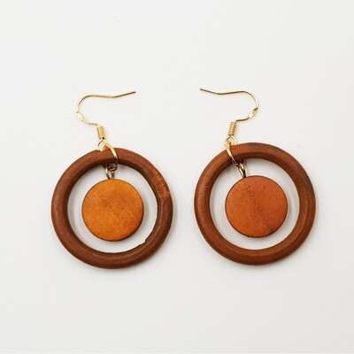 Naija Woodshop Drop Ring Pendulum Earring