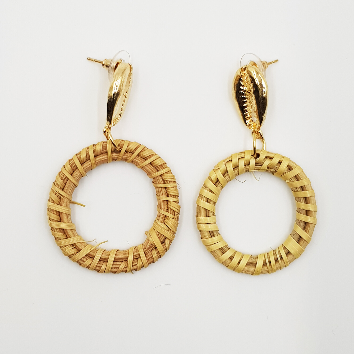 Naija Woodshop Rattan Straw Dangle Earrings II