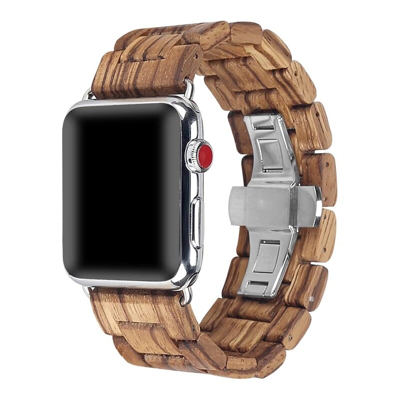 NWS Wooden iWatch Zebra Strap Band 40mm/44mm