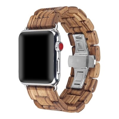 NWS Wooden iWatch Zebra Strap Band 40mm/44mm
