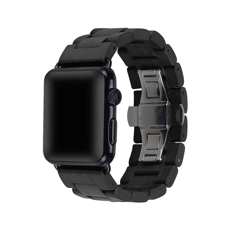 NWS Wooden iWatch Black Strap Band 40mm/44mm