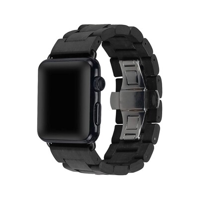 NWS Wooden iWatch Black Strap Band 40mm/44mm