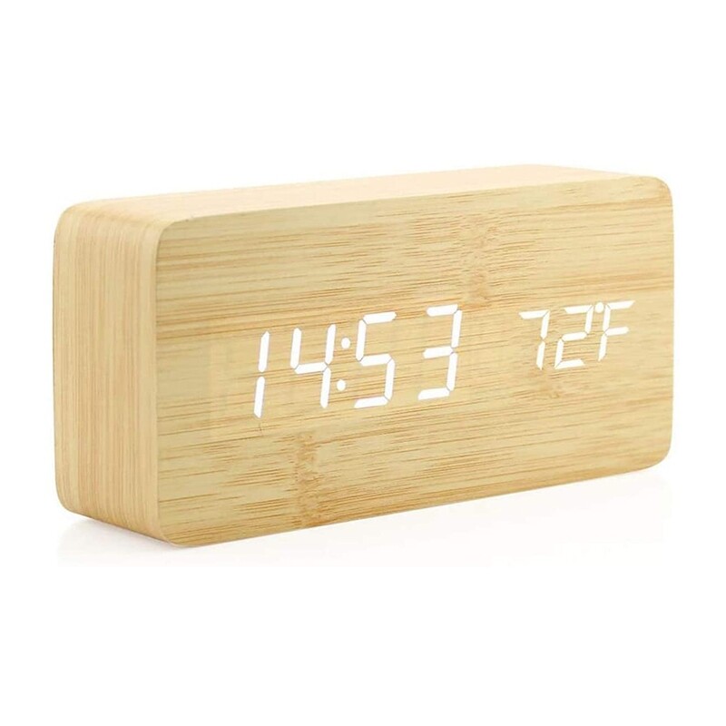 Naija Woodshop Alarm Clock with Wireless Charging Pad II