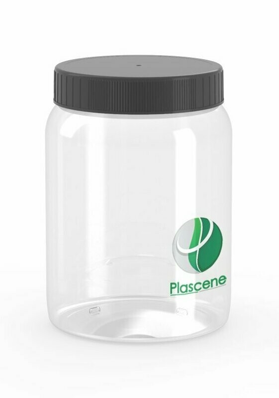PET & rPET Round Jar, 64 Ounce, Neck Finish 110mm