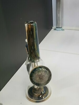 Jakers Glass 10MM REMOVEABLE RIG W/ REVERSAL MARBLE AND BUBBLE TRAP FUME COLOR
