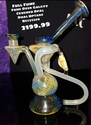 Jakers Glass Crushed Opal Fume Over Galaxy dual uptake recycler