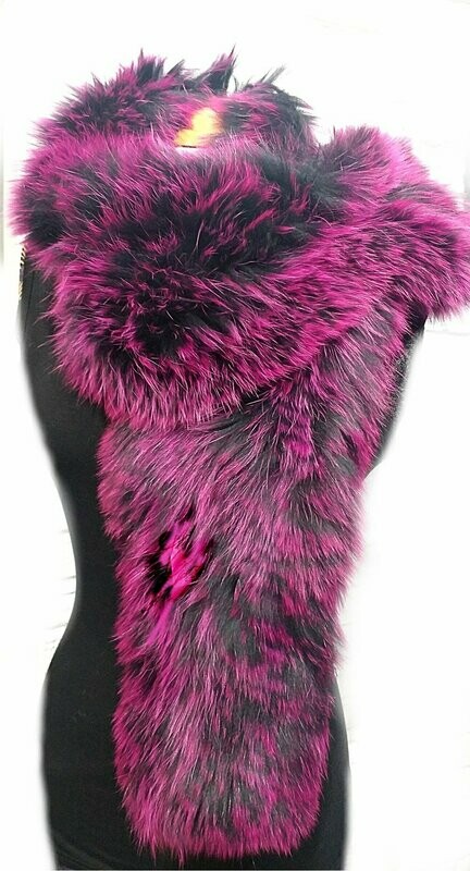 BUFANDA FOX FUXIA NEGRO