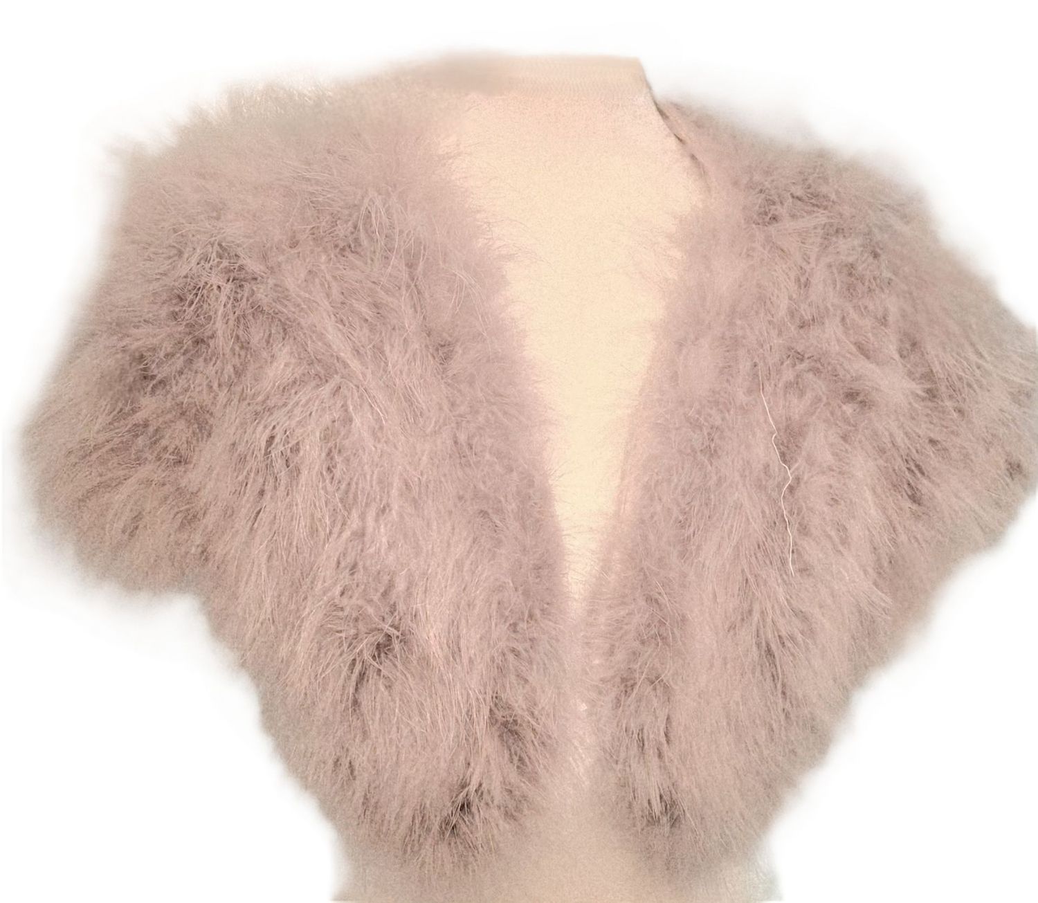 Bolero / chaqueta corta de pluma de avestruz . Color nude. Talla U Bolero / chaqueta corta de pluma de avestruz . Color nude. Talla U