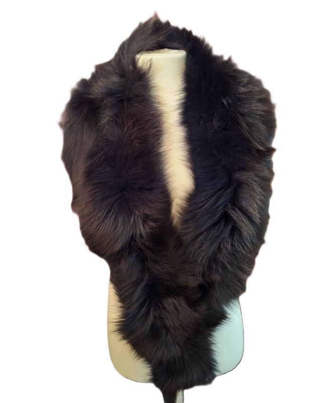 CUELLO DE ZORRO NEGRO MATIZ MARRON