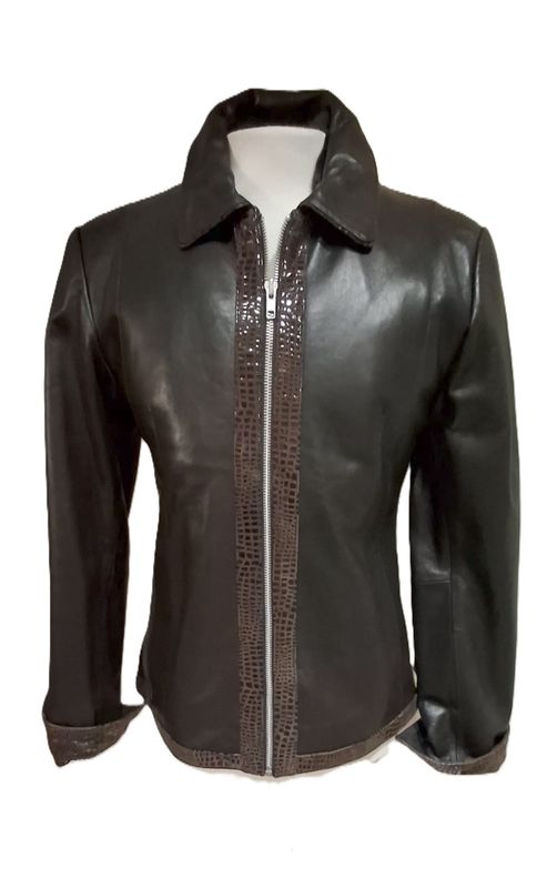 CAZADORA NAPA BORDE BRILLO