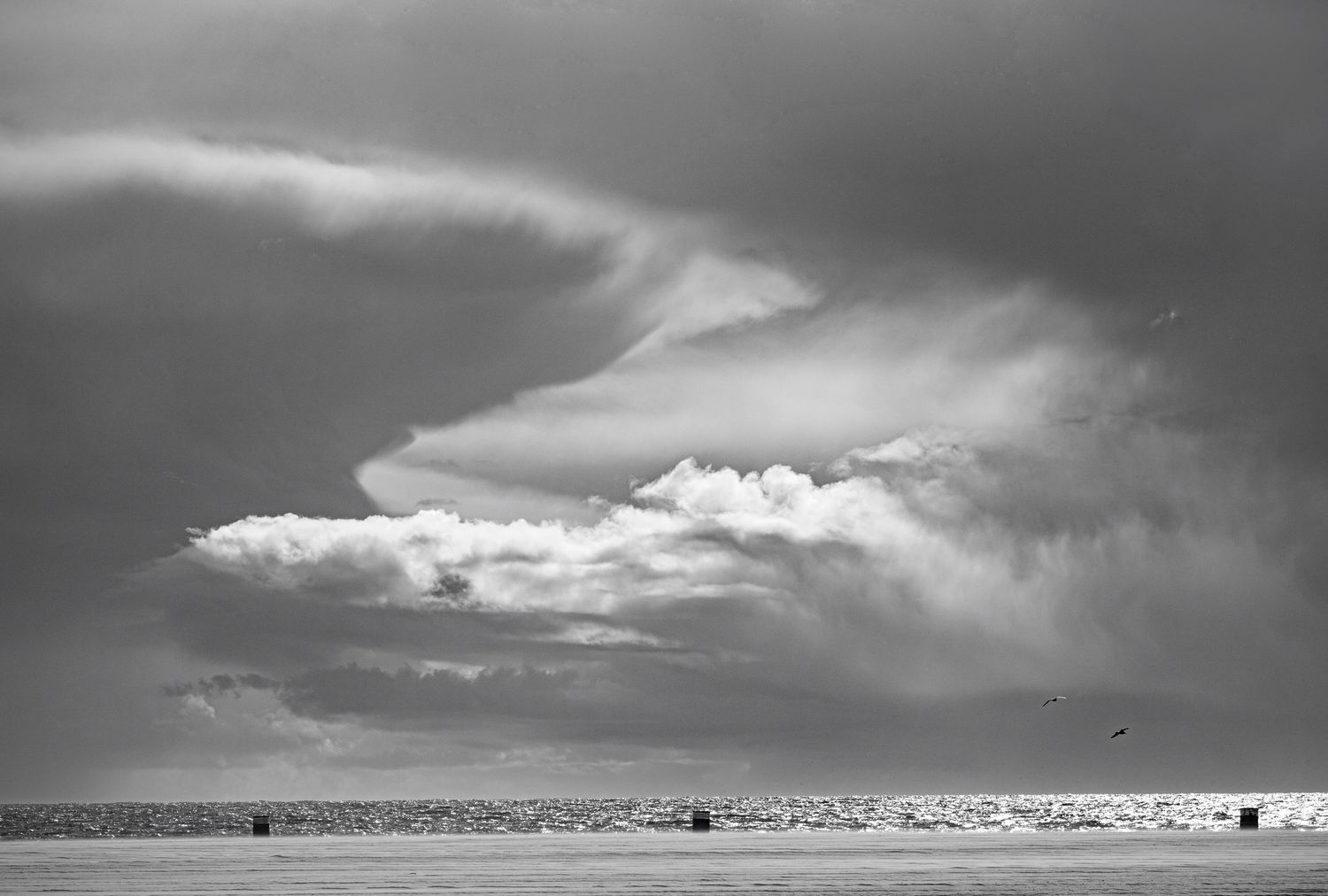 Clouds Over Santa Monica Beach - Santa Monica, CA