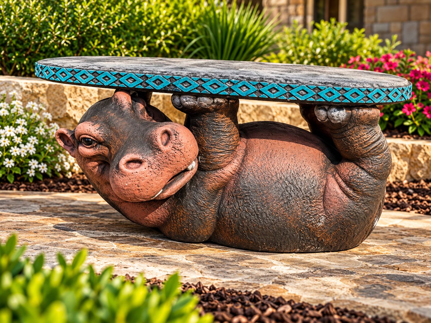 Laying Hippo Bench (Pre-Order)