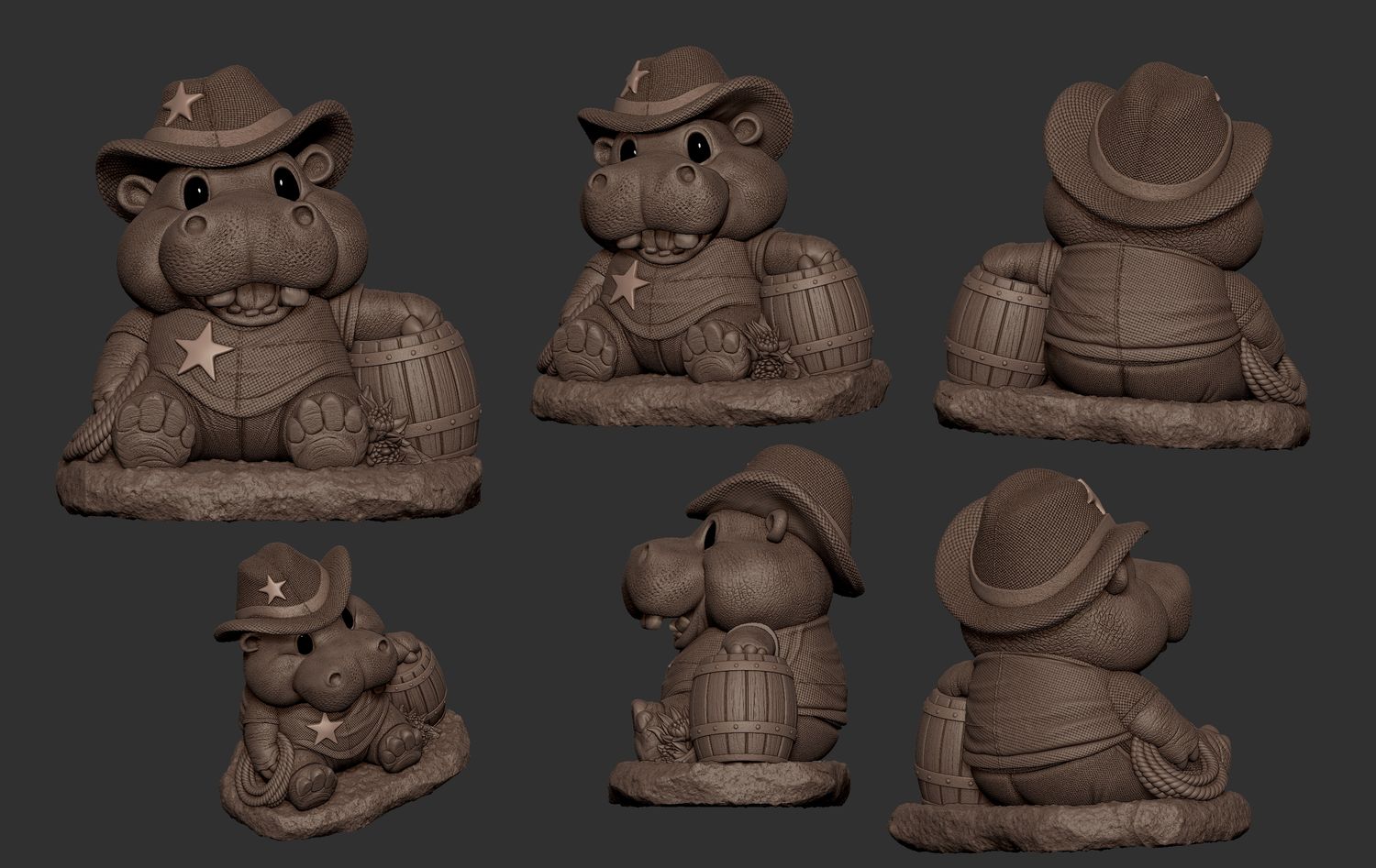 Sitting Cowboy Hippo (Pre-Order)
