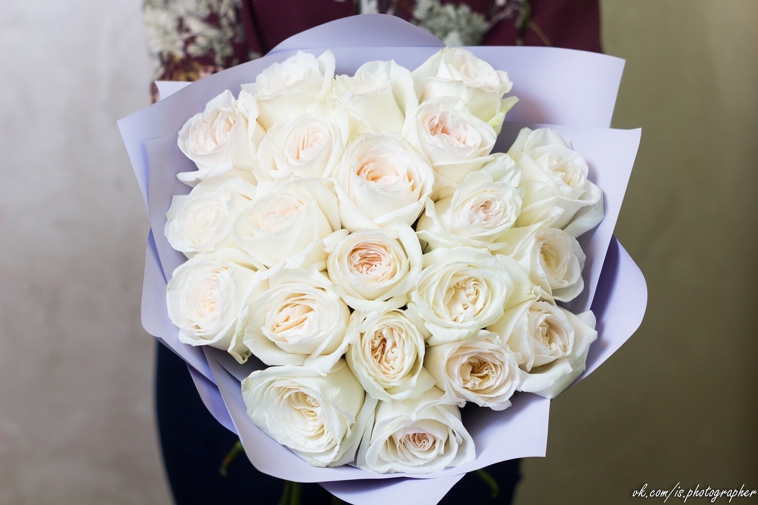 Букет пионовидных роз White O’Hara 23 шт