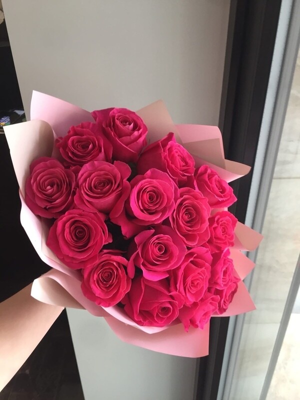 Элитная роза Эквадор "Pink Floid" 17 шт 60 см