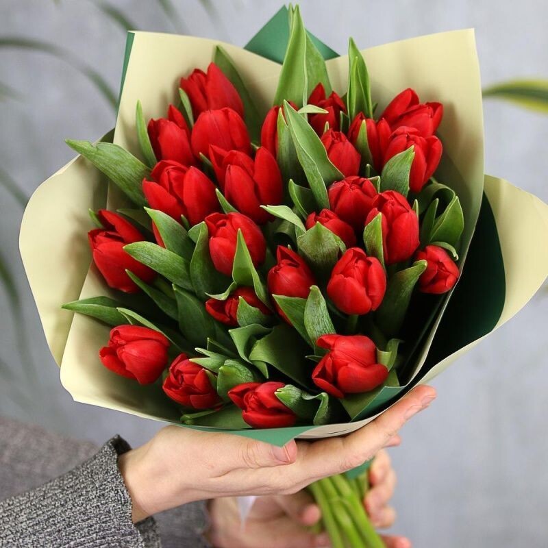 25 красных тюльпанов #40