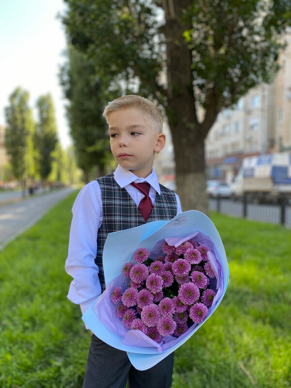 Букет хризантем для учителя