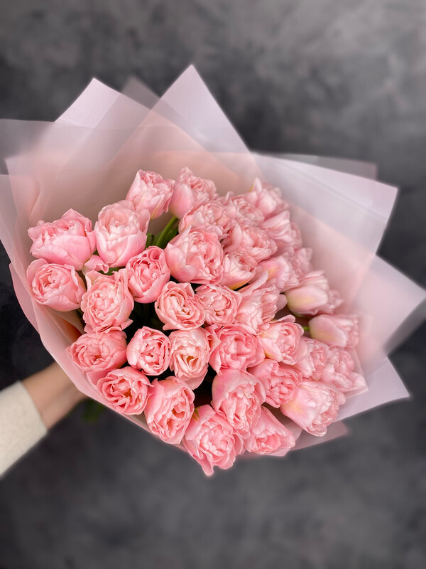 Тюльпан "Дример" пионовидный розовый 35шт