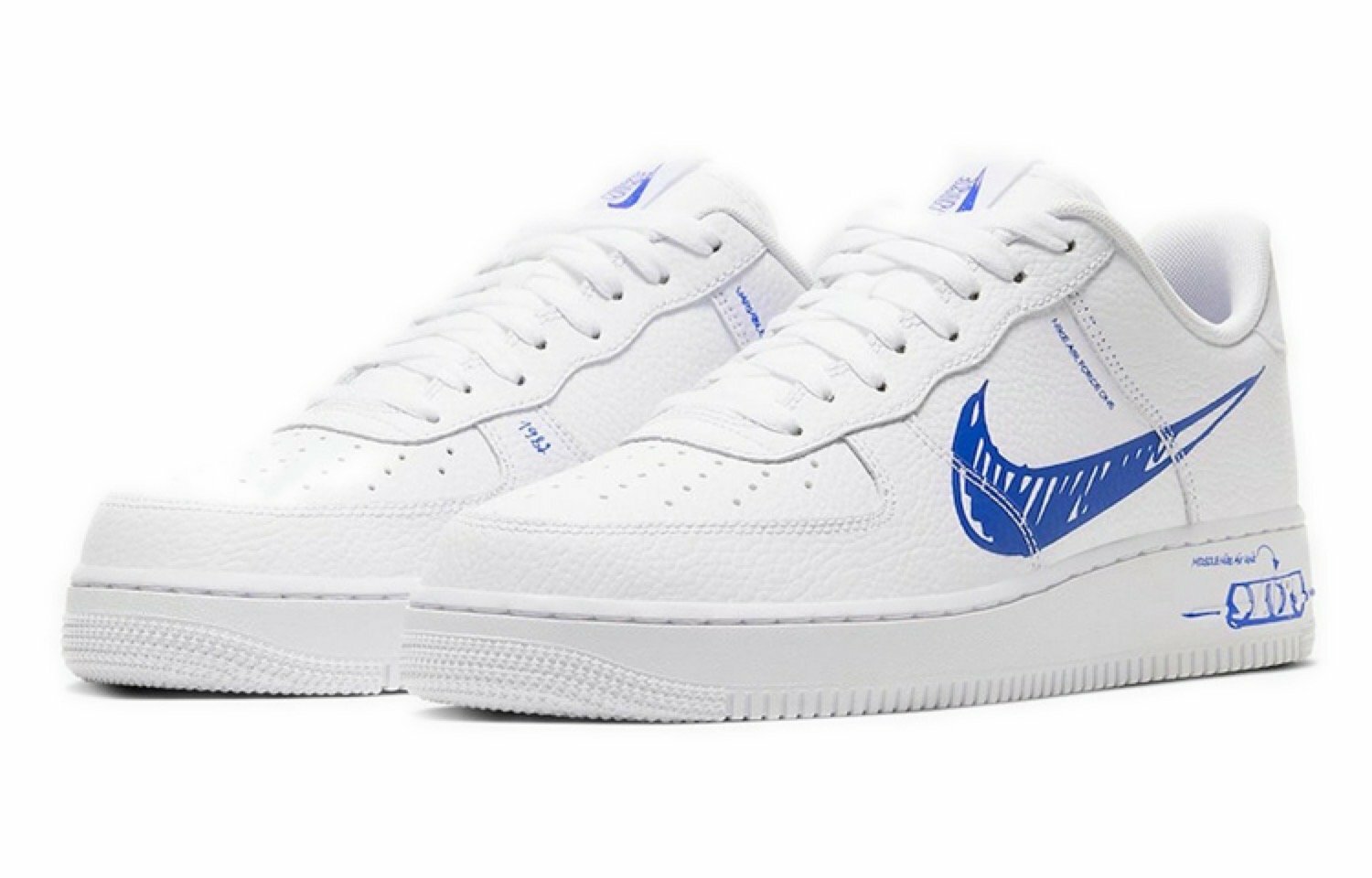 Air Force 1 Low Sketch "White & Blue"