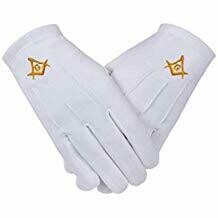 GUANTES DE ALGODÓN 100% BORDADO escuadra y compás