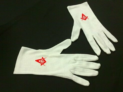 Guantes Algodón (bordado  azul y rojo)