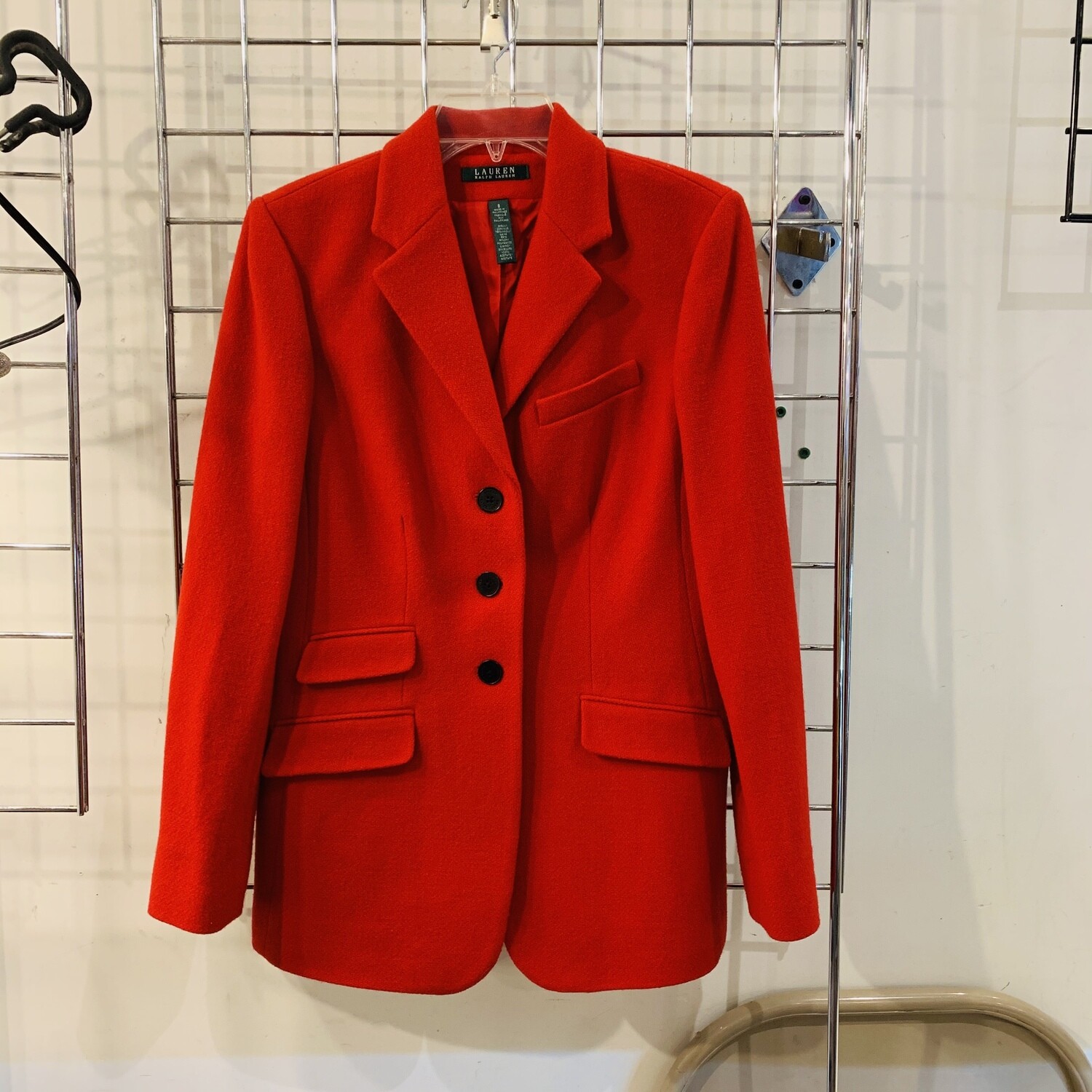 Size 8 Lauren Ralph Lauren Wool-Blend Blazer Red