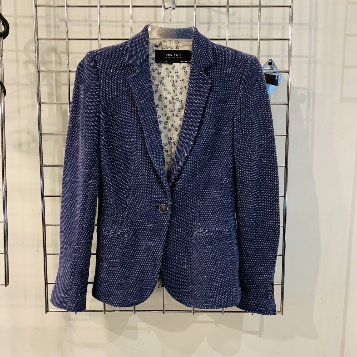 Size Medium Zara Basic Knit Blazer Blue