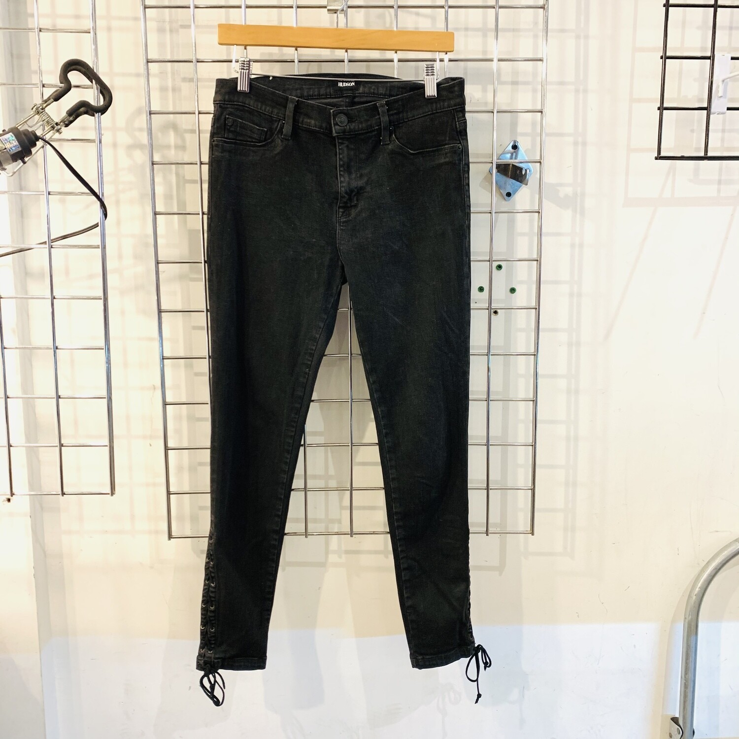 Size 29 Hudson Nix Lace Up Hem Crop Jean