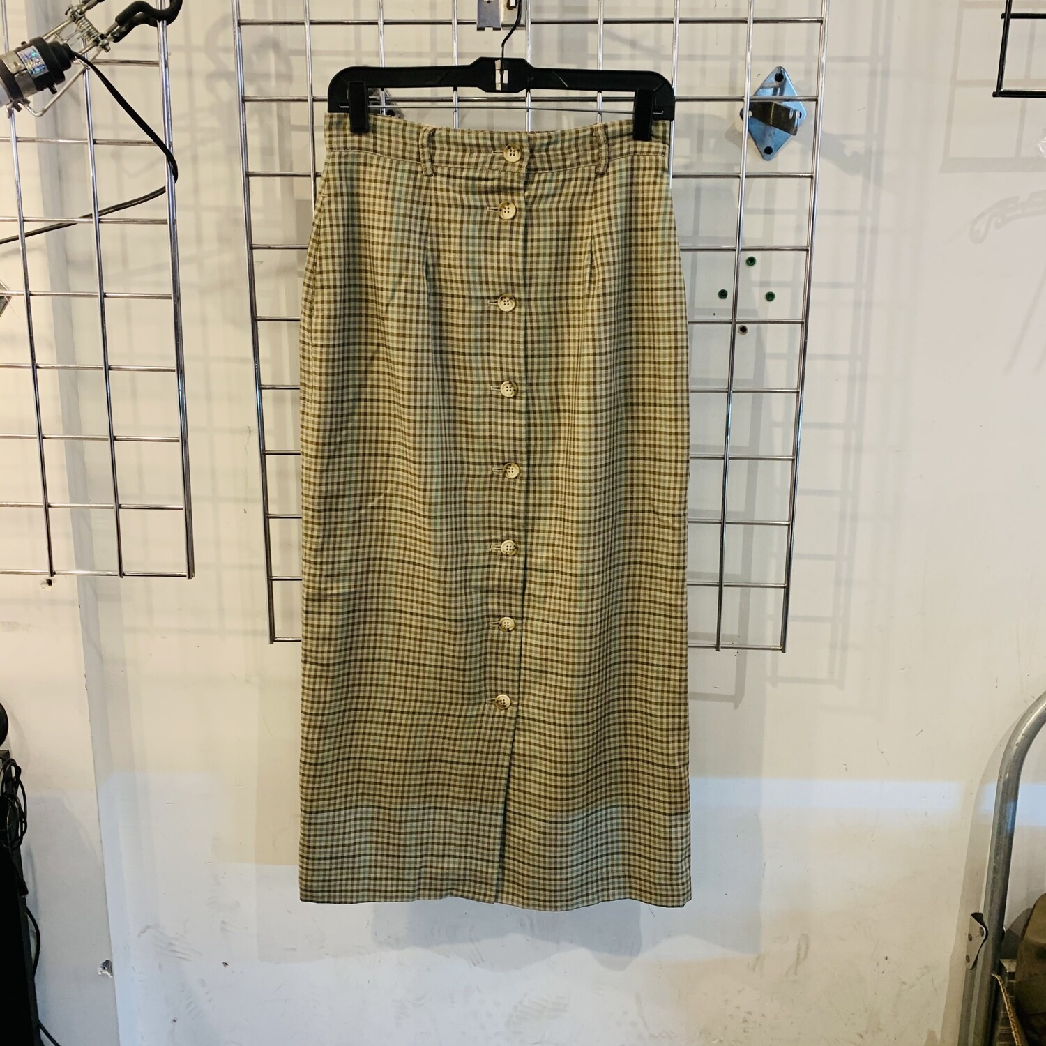 Size 6 Vintage Button Silk Maxi Skirt