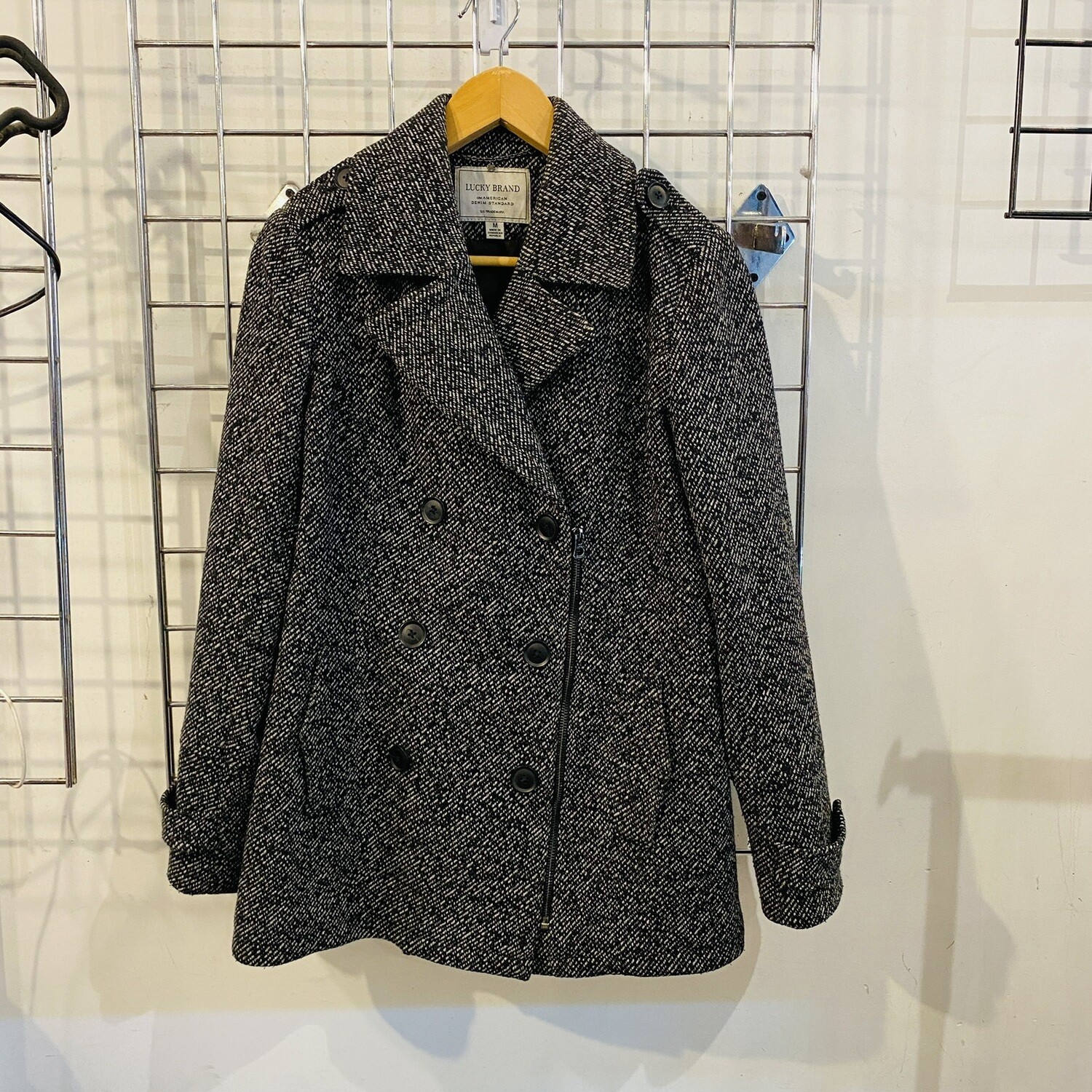 Size Medium Lucky Brand Wool-Blend Coat