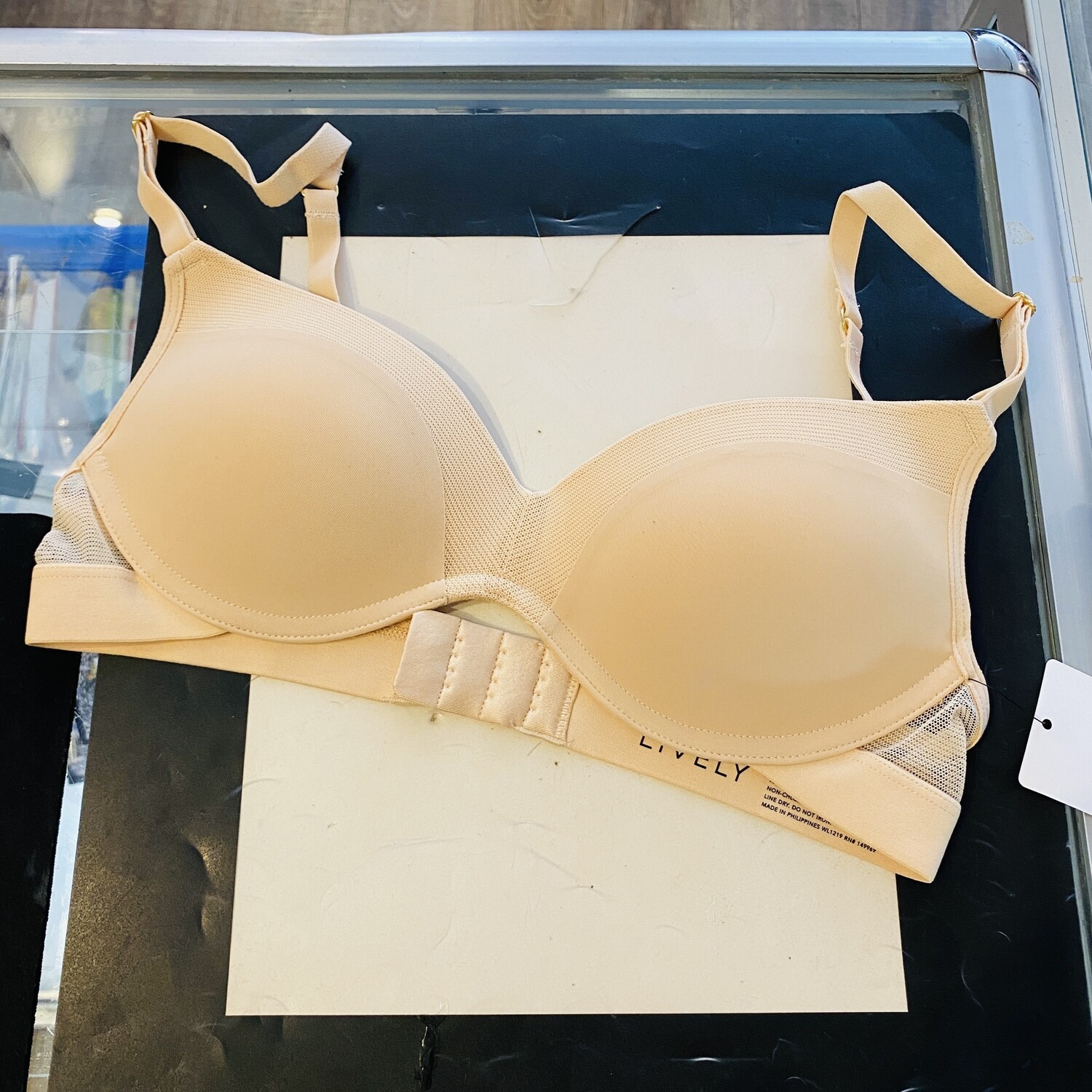 Size 32B Lively The No Wire Push Up Bra Toasted Almond