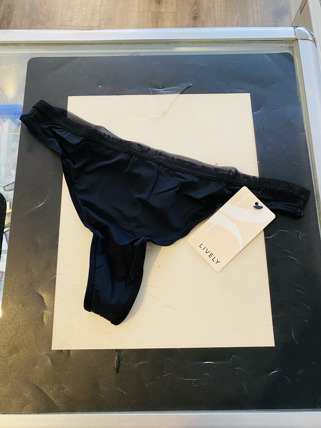 Size Small Lively The No Show Thong Jet Black