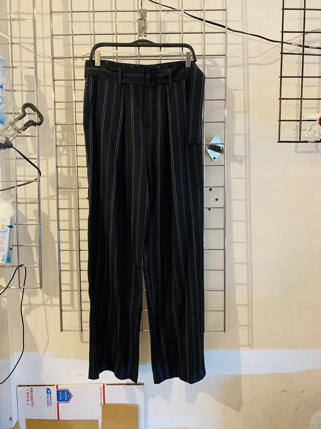 Vince. Dobby Stripe Belted Pant