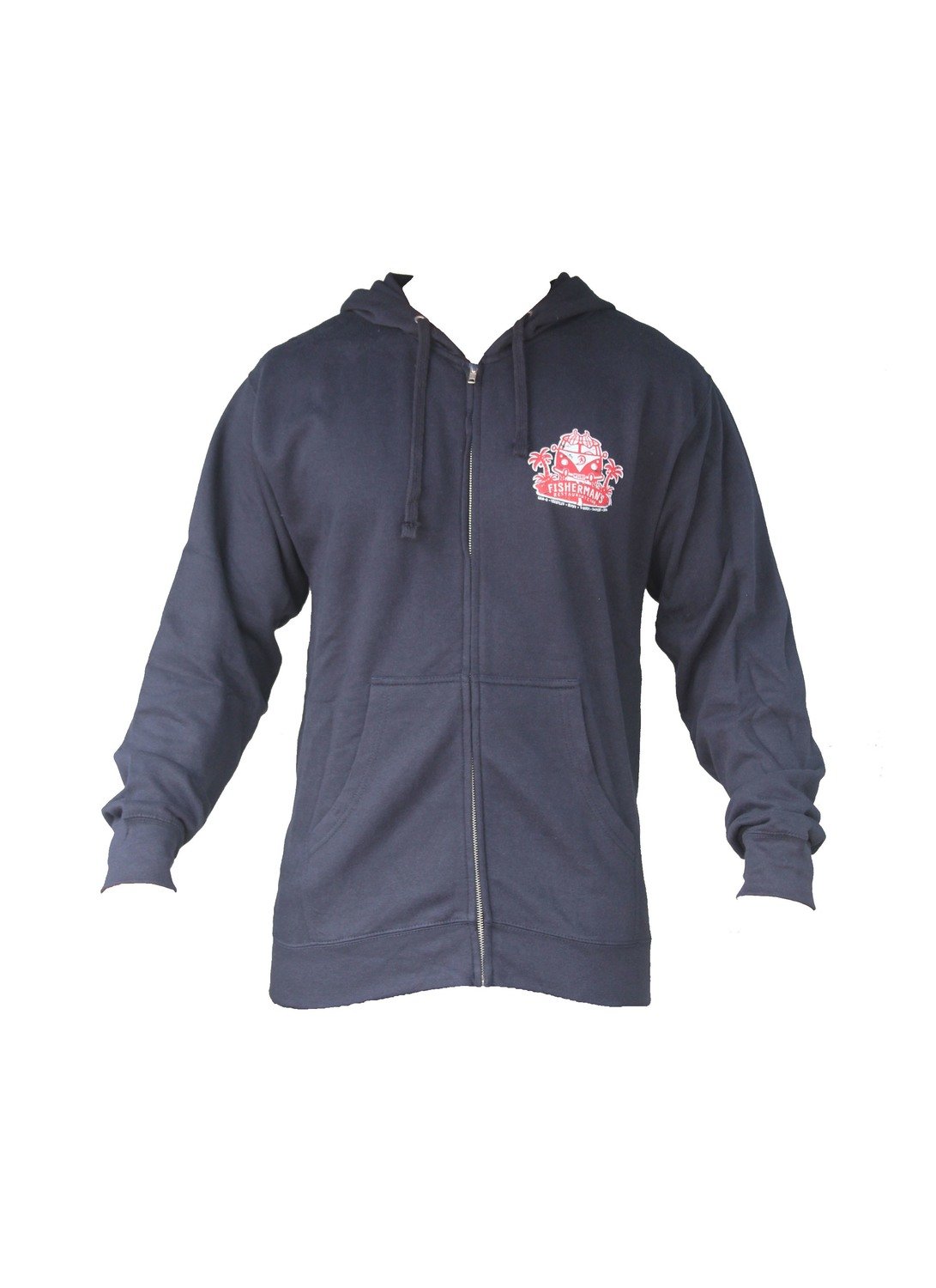 Dark Blue Fisherman&#39;s Zip Up Hoodie