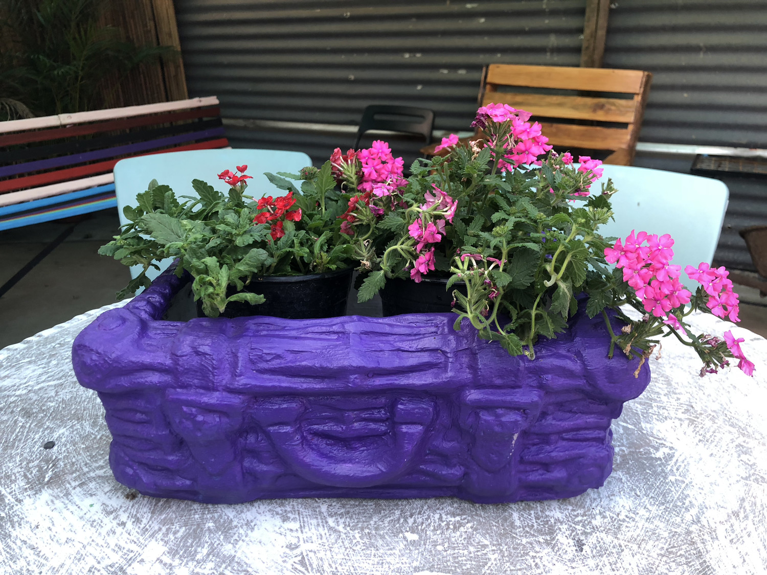 Mini Suitcase Planter Painted Finish - L510mm x H60mm x W350mm - 12kg