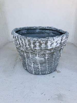 Large Woven Basket Whitewash Finish - L700mm x W530mm x H410mm - 23kg