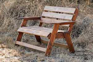 Wooden Sunset Bench L1200mm x W650mm