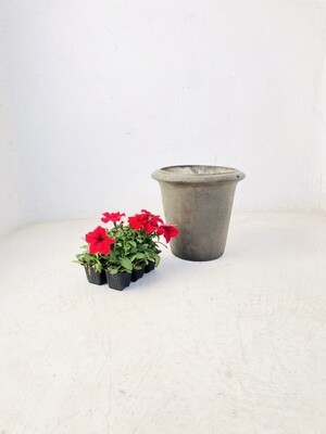 One Ring Pot Small Weathered Grey Finish - H250 x W270mm - 6kg