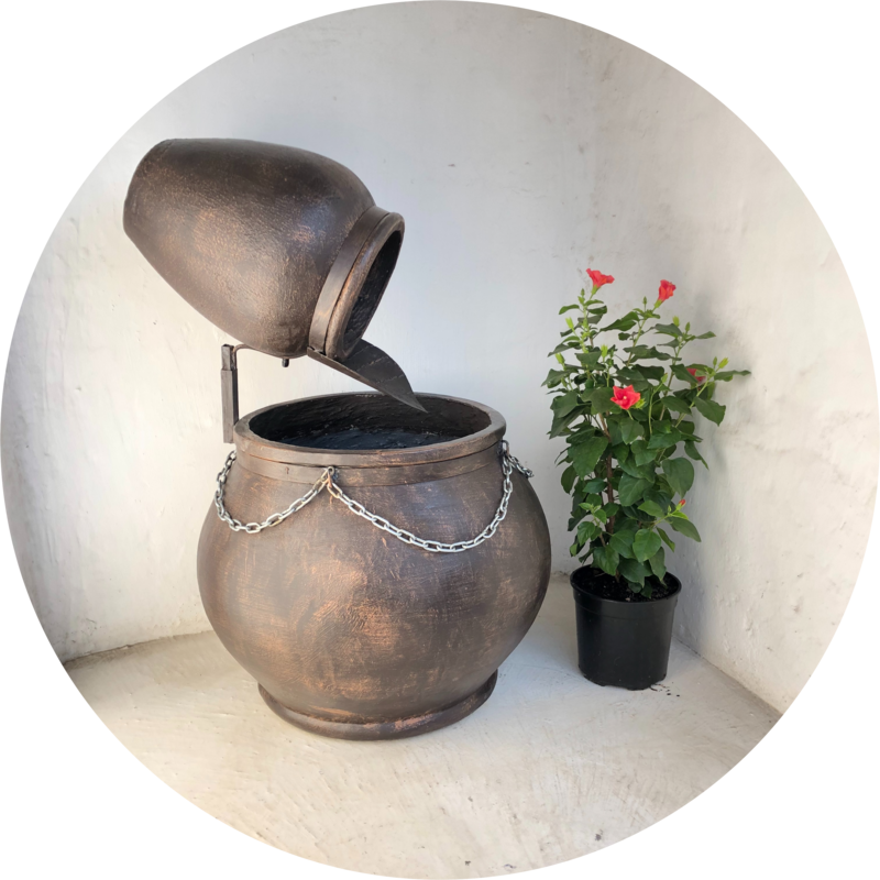 Rustic Steel & Chain Fountains